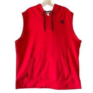 Reebok Men’s Red Sleeveless Hoodie